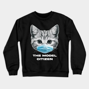 Kitten with a face mask Crewneck Sweatshirt